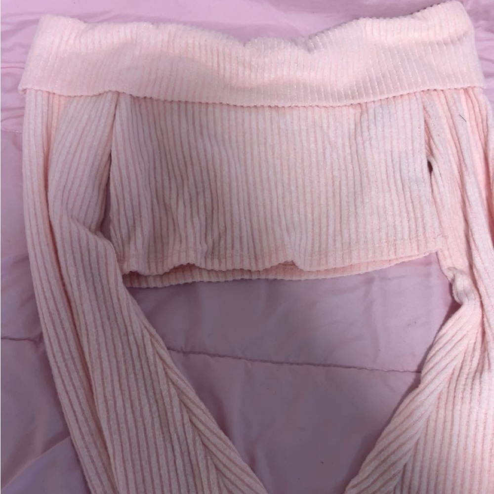 SHEIN Pink Ribbed Bandeau Intimates